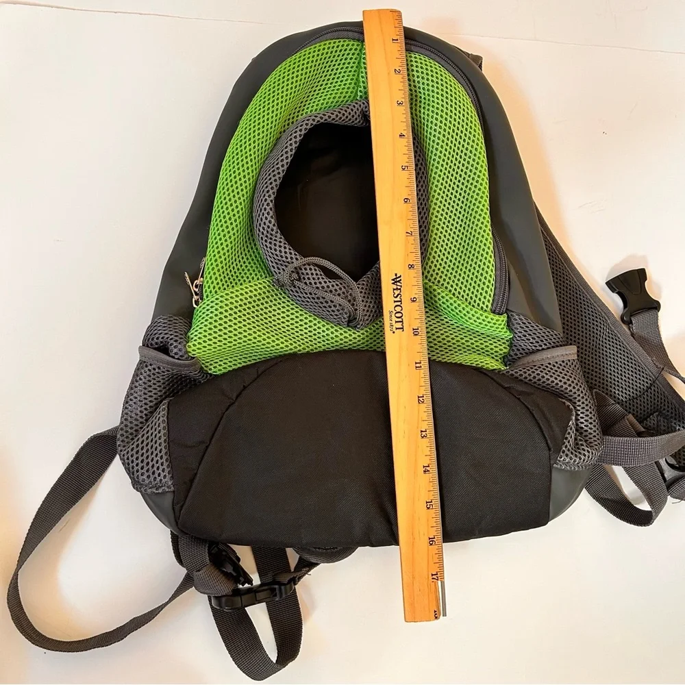 Small Pet Carrier Backpack Green Mesh Small Dogs or Cats